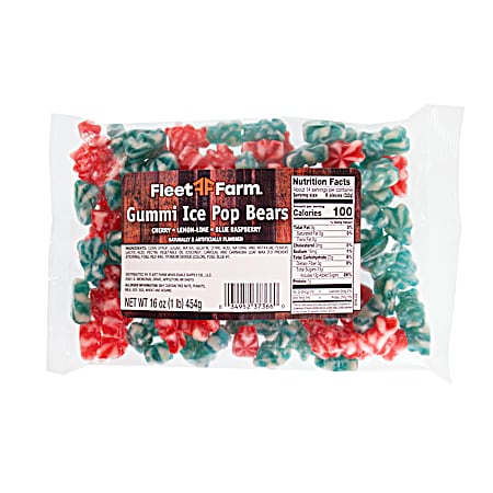 16 oz Gummi Ice Pop Bears