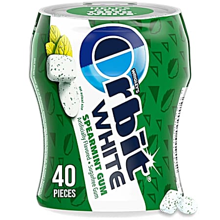 White Spearmint Sugarfree Gum - 40 Pc