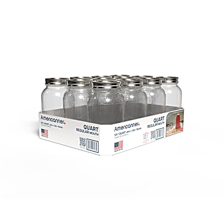 12 pack 1 Quart - Americanner Regular Mouth Home Canning Jars
