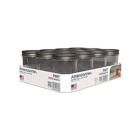 12 pack 1 Pint - Americanner Wide Mouth Home Canning Jars