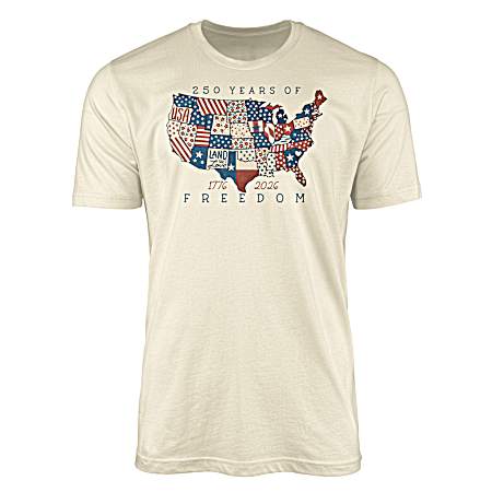 Women's Off White Quilted America Short Sleeve Shirt