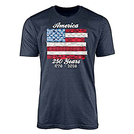 Women's Heather Navy Stripes Short Sleeve Shirt