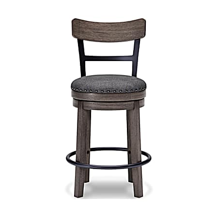 37 in. Caitbrook UPH Swivel Barstool - Gray