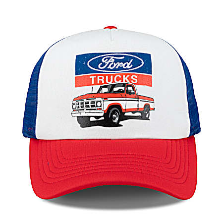 Men's Off White Ford Trucks Trucker Cap