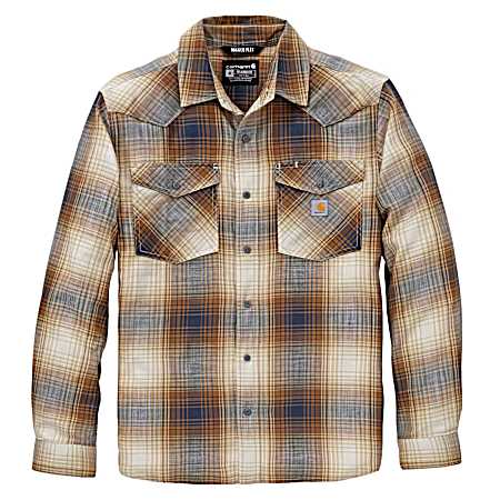 Men's Montana Bozeman Plaid Button Front Long Sleeve Shirt