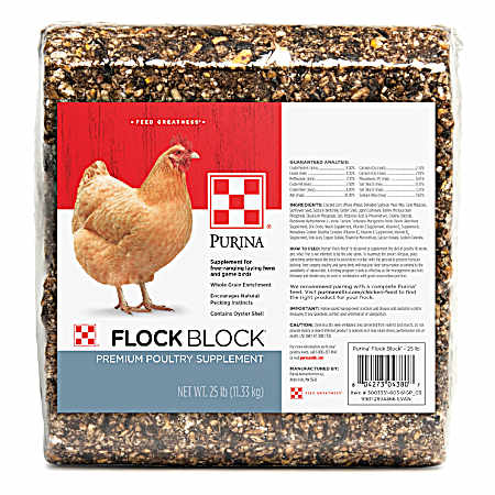Flock Block Premium Poultry Supplement - 25 Lbs