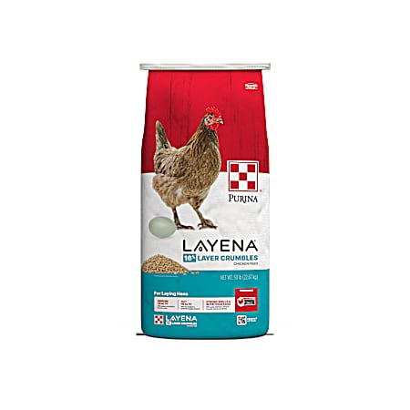 Layena 16% Layer Crumbles Chicken Feed - 50 Lbs