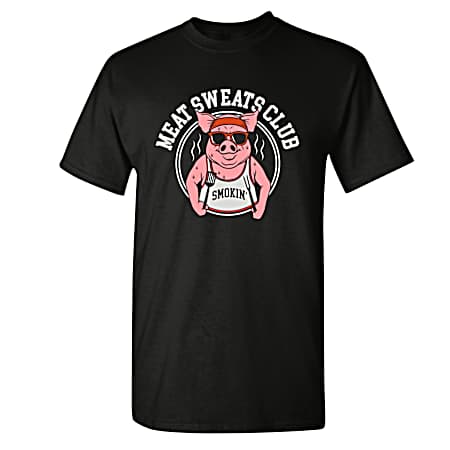 Men's Black Meat Sweats Club Short Sleeve Shirt