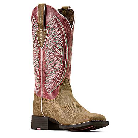 Women's Brown Bomber/Dusty Rose Round Up Ruidoso Western Boots