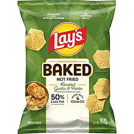 Baked Lay’s Roasted Garlic and Herbs Potato Chips - 6.25 oz