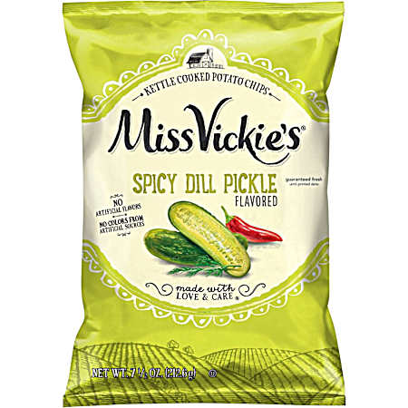 7.5 oz Spicy Dill Pickle Kettle Cooked Potato Chips