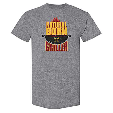 Men's Graphite Heather Born Griller Short Sleeve Shirt