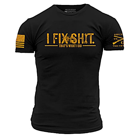 Men's Black I Fix Short Sleeve Shirt