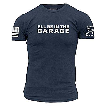 Men's Midnight Navy I'll Be In The Garage Short Sleeve Shirt