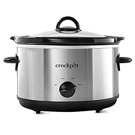 4.5-Qt Manual Slow Cooker - Stainless Steel/Black