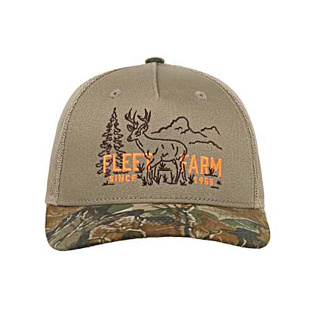 Adult Khaki Deer Scene Logo Cap