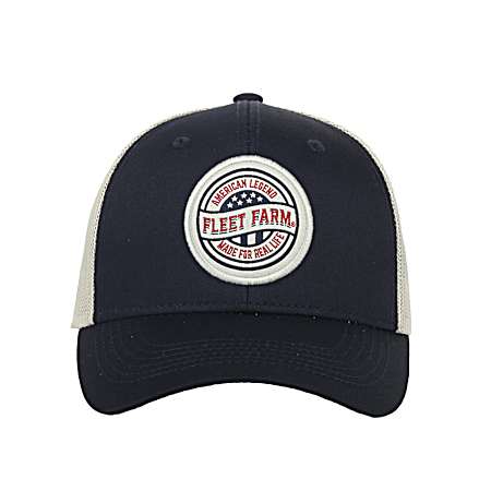Adult Navy/White Circle Patch Logo Cap