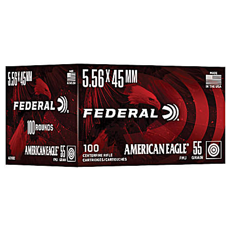 American Eagle 5.56x45MM 55GR FMJ 100 Rnds