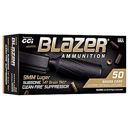 Blazer Brass Supressor 9MM LUGER 147GR TMJ - 50 Rounds