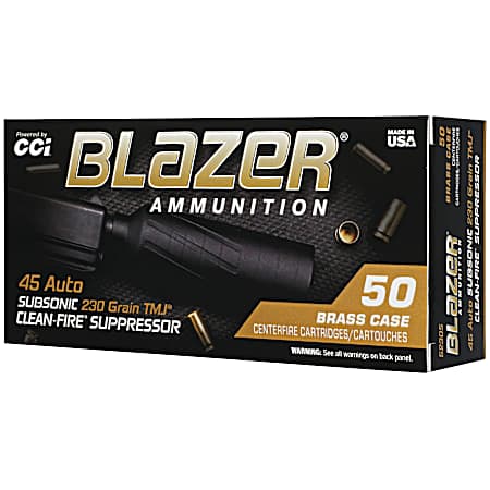 Blazer Brass Supressor 45 ACP 230GR TMJ - 50 Rounds