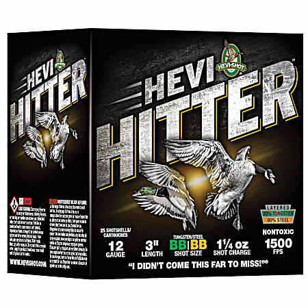 HEVI-HITTER 12GA 3IN 1-1/4OZ BB TUNGSTEN/STEEL