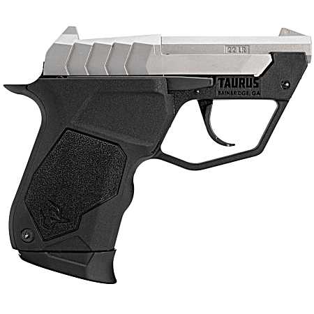 Taurus 1-22TUC139 22TUC  Micro-Compact Frame 22 LR 9+1 2.50 Matte Stainless Steel Tip-Up Barrel, Matte Stainless Serrated Stainless Steel Slide, Black Polymer Frame, Black Polymer Grip