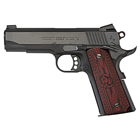 Colt Mfg O4842XE 1911 Lightweight Commander 9mm Luger 9+1 4.25 Blued Carbon Steel Serrated Slide, Blued Aluminum Frame w/Beavertail, Black G10 Grip