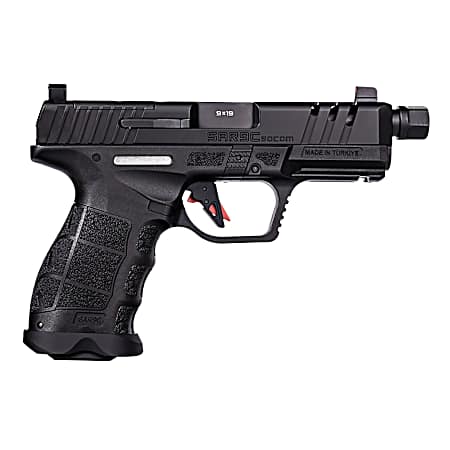 SAR USA SAR9CSOCOMBL SAR9 C  Compact Frame 9mm Luger 21+1 4 Black Steel Barrel, Black Steel Optic Ready/Ported/Serrated Slide, Black Polymer Frame w/Picatinny Rail, Interchangeable Backstrap Grip