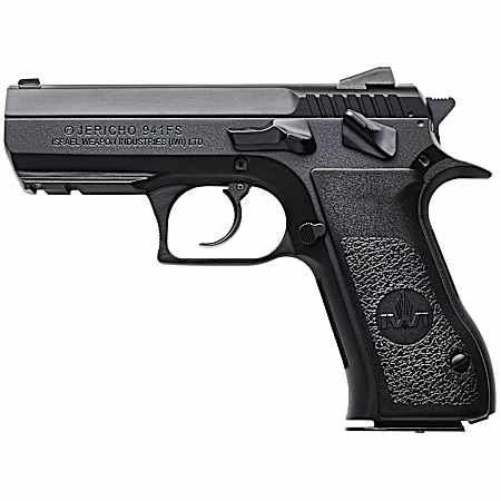 IWI US J941FS9ORP Jericho 941 Mid-Size Frame 9mm Luger 16+1 3.80 Black Chrome Lined Steel Barrel, Black Serrated Steel Slide & Frame w/Beavertail & Picatinny Rail, Black Textured Grips