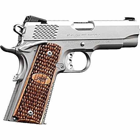 Kimber Mfg.,inc 3200195 Stainless Pro Raptor II 45ACP 8+1 4 Stainless Steel Slide Satin Silver Zebrawood w/ Scale Pattern and Kimber Logo Grip