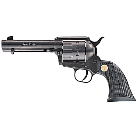 Chiappa Firearms CF340155 SAA 1873  Medium Frame 22 LR 10 Shot, 4.75 Blued Steel Barrel, Blued Steel Frame, Blued Cylinder, Black Plastic Grip, Exposed Hammer