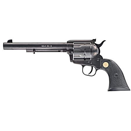 Chiappa Firearms CF340170 SAA 1873  Medium Frame 22 LR 10 Shot, 7.50 Blued Steel Barrel, Blued Steel Frame, Blued Cylinder, Black Plastic Grip, Exposed Hammer