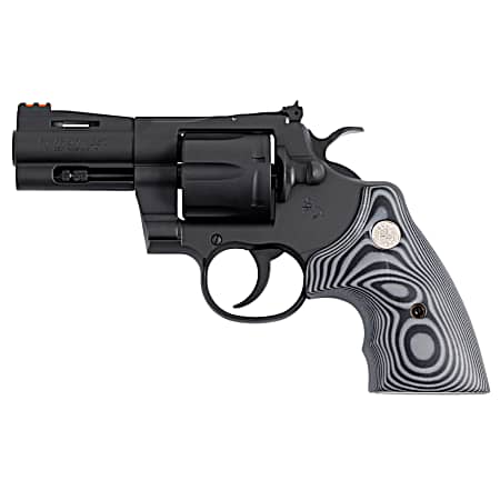 Colt Mfg PYTHONBM3FO Python  357 Mag/38 Special 6 Shot 3 Matte Blued Vent Rib Carbon Steel Barrel, Cylinder & Frame, Black/Gray G10 Grip, Exposed Hammer