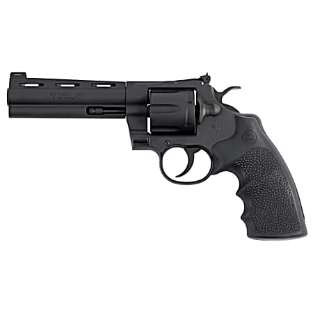 Colt Mfg PYTHONBM5RNS Python  357 Mag/38 Special 6 Shot 5 Matte Blued Vent Rib Carbon Steel Barrel, Cylinder & Frame, Black Rubber Grip, Exposed Hammer