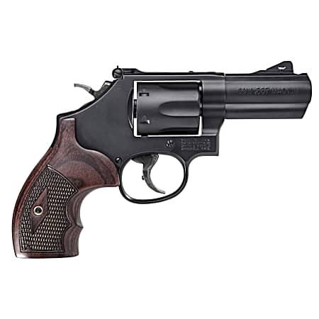 Smith & Wesson 12039 PC Model 19 Carry Comp K-Frame 357 Mag 38 S&W Spl +P 6 Shot 3 Black PowerPort Vented Barrel Black Cylinder Black Carbon Steel Frame Finger Grooved Wood Grip Exposed Hammer