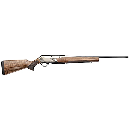 Browning 039009218 BAR MK4 Medallion 308 Win 4+1 22 Polished Blued Fluted Barrel, Satin Nickel Engraved Aluminum Alloy Drilled & Tapped Receiver, Grade III Turkish Walnut Adj Shim Stock