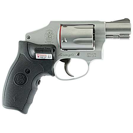 Smith & Wesson 150972 Model 642 w/Laser *CA Compliant J-Frame 38 Special +P 5 Shot 1.88 Stainless Steel Barrel, Stainless Cylinder, Stainless Aluminum Frame, Crimson Trace Lasergrip, Concealed Hammer