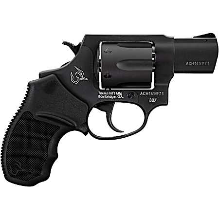 Taurus 232721 327  Small Frame 327 Federal Mag 6rd 2 Matte Black Carbon Steel Barrel, Cylinder & Frame, Black Finger Groove Rubber Grip, Hammer Safety