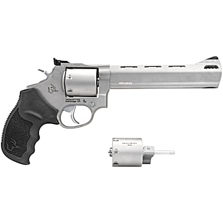 Taurus 2-692069 692  Medium 38 Special +P/357 Mag/ 9mm Luger 7 Shot 6.50 Matte Stainless Vent Rib Barrel, Cylinder & Frame, Black Ribber Grip, Transfer Bar Safety, Exposed Hammer, 2 Cylinders