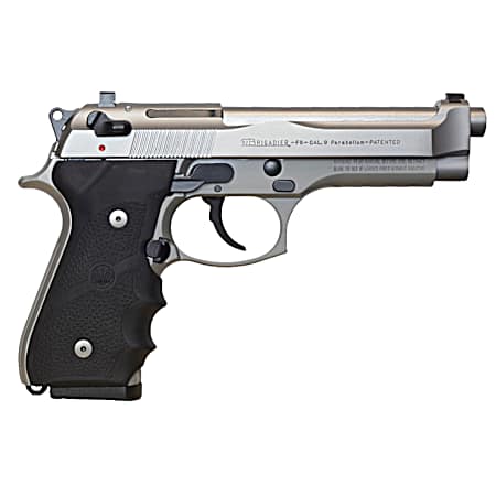 Beretta USA J92F560CA 92FS Brigadier *CA Compliant 9mm Luger 4.90 10+1 Satin Stainless Steel Slide Black Hogue Wraparound Rubber Grip