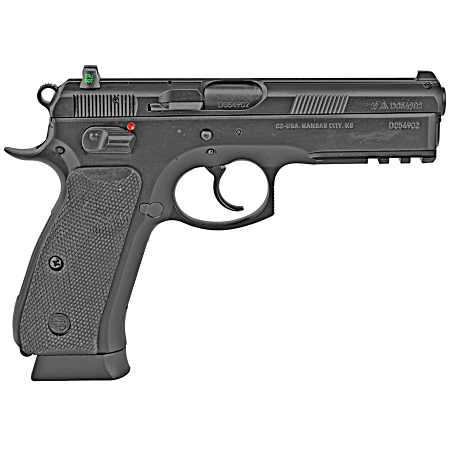 CZ-USA 01152 CZ 75 SP-01 Full Size Frame 9mm Luger 10+1 4.60 Black Steel Barrel, Black Steel Serrated Slide, Black Polycoat Steel Frame w/Beavertail & Picatinny Rail, Black Rubber Grip, Right Hand