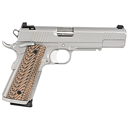Dan Wesson 01807 Specialist  9mm Luger 10+1 5 Stainless Steel Barrel, Bead Blasted Serrated Stainless Steel Slide & Frame w/Beavertail & Picatinny Rail, Black/Brown G10 Grip, Ambidextrous