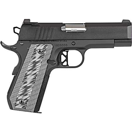 Dan Wesson 01884 EPC  9mm Luger 9+1 4 Stainless Bull Barrel Black Duty Serrated Stainless Steel Slide Black Aluminum Frame wBeavertail Black/Gray G10 Grip