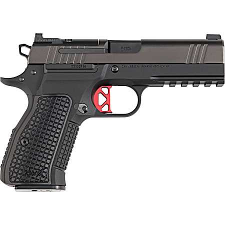 Dan Wesson 92103 DWX  Compact Frame 9mm Luger 15+1 4.95 Black Match Grade Barrel, Black DLC Serrated Steel Slide, Black Aluminum Frame w/Beavertail & Picatinny Rail, Black Textured Aluminum Grip