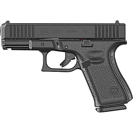 Glock PV2350201 G23 V 40 S&W 10+1 4.02 Black GMB Barrel, Black nDLC Steel Serrated Slide, Black Polymer Frame w/Accessory Rail, Interchangeable Backstrap Grip, Ambidextrous