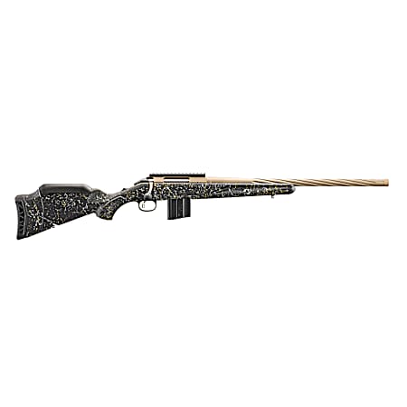 Ruger 46998 American Prairie Gen II Full Size 22 ARC 10+1 20 Smoked Bronze Cerakote Spiral Fluted Threaded Barrel & Alloy Steel Receiver w/Picatinny Rail, Black Splatter Adj LOP Synthetic Stock