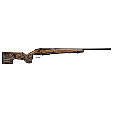 CZ-USA 07503 CZ 600 Range Full Size 308 Win 5+1, 24 Black Nitride Steel Threaded Barrel, Drilled & Tapped Receiver, Black Brown & Gray Laminate Fixed w/Adj Cheek Rest Stock, Right Hand