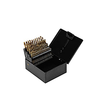 60 Pc. Titanium High-Speed Steel Numbered Drill Bit Set