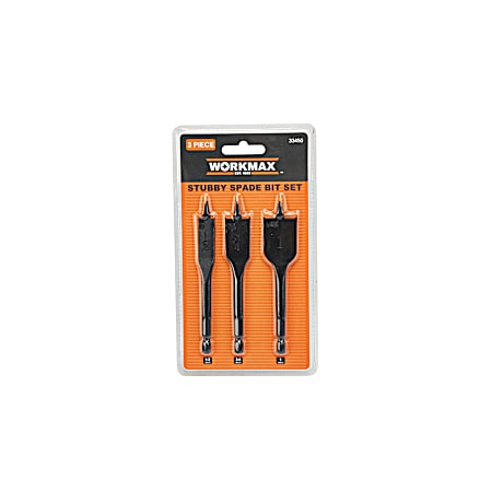 3 Pc. Threaded Stubby Spade Bit Set