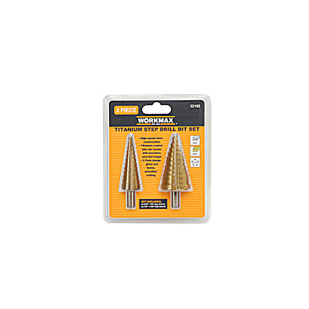 2 Pc. Titanium Steel Step Drill Bits